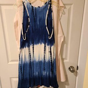 Navy blue tie dye beach dress